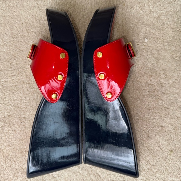Red Patent Calf Tory Burch wedges New in Box 9.5 Rare - Picture 10 of 10